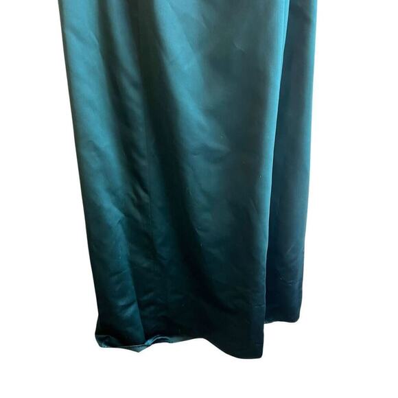 Vintage Masliyah Nusbaum Satin Turquoise Gown Evening Dress Formal Strapless - Picture 4 of 10